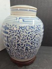 Vintage Chinese Blue And White  double Happiness  Porcelain Ginger Jar 10 