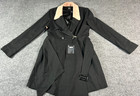 Muse Muse Woman Long Sleeve Button Front Trench Coat