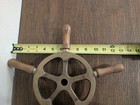 Vintage Solid Brass Ship Boat Wheel     5 Spoke Wooden Handles     Nautical Marine 