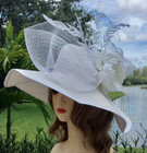 Wedding Bridal Kentucky Derby Hat Church Tea Party Hat Wedding Hat