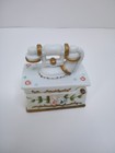 Hinged Trinket Box Telephone Floral Flowers Ceramic Home Decor Decorative Vtg