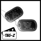 2 Military Dog Tags - Custom Embossed Black - Gi Identification W  Silencers
