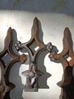6 Vintage Cast Iron Finials Fluer De Lis Cross eye Fence gate post Topper 1 2 