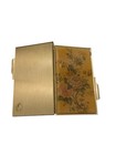 Vintage Gold Tone Mini Note Pad W  Tiny Pencil Floral Design Cover