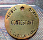 Vtg Pga Tour Bag Tag - 1982 U s  Open - Medallion Fob - Pebble Beach Golf Links