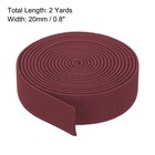 Twill Elastic Band 0 8 Inch Flat 2 Yard  Elastic Ribbon Cord  Burgundy