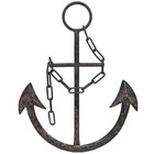 Metal Anchor For Wall Decor - Antique Nautical Decoration For Living Room  