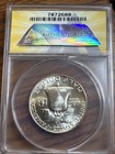 1954-d Denver Mint Franklin Silver Half Dollar Anacs Ms 65 Fbl Beautiful Coin  