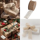 2 Inch Wired Edge Burlap Net Ribbon - 10 Yards Rustic Jute Mesh For Diy Craft   