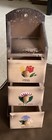 Vintage Wood Sewing Chest W 3 Drawers Handcrafted   Hand Painted Flowers   Japan