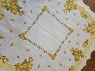 Yellow Roses Scalloped Edge Handkerchief Vintage