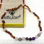 Baltic Proud Authentic Amber   Quartz Child Necklace 13     Euc In Box With Pouch