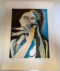 Vintage Abstract Lithograph Print Figural Mid Century Modern Art Ossip Zadkine