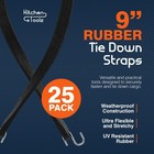 Rubber Bungee Cords With Hooks - 9 Inch 25 Pack - Heavy Duty Outdoor Flatbed    