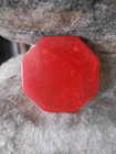 Vintage Marbled Red Catalin Poker Chips Lot Of 16 Octagon 8-sided Bakelite Pcs 