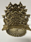 Vintage Solid Brass Victorian Style Letter Mail Rack Stamp Holder Made In Italy 