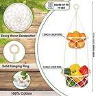 Macrame Hanging Fruit Basket  Boho Vegetable Holder For Kitchen Food 2 Tier