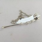 5  Boatswain Brass Whistle W Chain Bosun Call Pipe Nautical Marine Chrome Finish