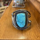 Vintage Native American Turquoise Bracelet Sterling Silver Navajo Old Pawn