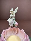 Vintage Party Lite Light Fairy Flower Lamp Tealight Candle Holder  Pink Green