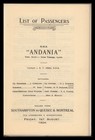 Cunard Rms Andania Cabin Passenger List 1 Aug 1924 Southampton   quebec   montreal