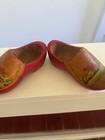 Vintage Holland Dutch Wooden Clogs Pair Hand Painted Windmill Wall Decor