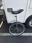 20 In Black silver Steel Unicycle W  Black Seat  Chrome Frame  Knobby Tire