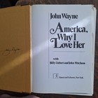 Signed Autograph John Wayne America  Why I Love Her 1977 Hardcover Book As Is