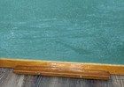 Vtg  1940 s  Solid Slate Hanging Chalkboard W  Tray Oak Frame Nice 30 5   x22 5   