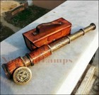 Nautical Leather Pirate Antique Brass Telescope Marine Spyglass Vintage Scope
