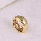Yellow Gold Plated Dome Ring Minimalist Chunky Band Jewelry For Birthday Present