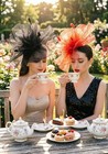 Sinamay Fascinator Hat Floral Feather Pillbox Derby Hats For Women Wedding Te   