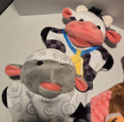 Melissa And Doug Lot Of 4 Animal Hand Puppets Cow Pig Tiger Lamb - Free Shipping