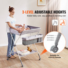 Baby Changing Table Folding Diaper Changing Station With Lockable Wheels