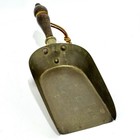 Antique Brass Shovel Fireplace Hearth Scoop Wood Handle 13 5  Farmhouse Decor