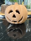 Vintage Terracotta Pumpkin Classic Jack-o- Lantern Light Holder 4 75    T X 5 5 W