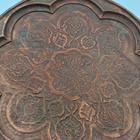 Ornate Antique 19th C  Copper Engraved Plate Charger Ottoman Empire Paisley 15 
