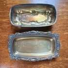 Vintage Bristol Silver Plate Covered Butter Dish With Vintage Replacement Glass