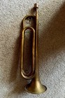 Antique Bugle  Marked  u s  Regulation Made In Usa    Solid Brass  Great Patina