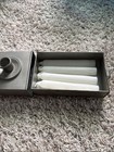 Distressed Colonial Matchbox   Candleholder Taper Tin Square Nest Milford Ohio