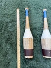 Vintage Wooden Indian Clubs Juggling Pins Exercise Fitness Set Of 2 - 23 Inches