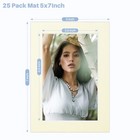 25 Pack Mix Color Pre-cut Picture Mats For Photos prints White Core Bevel Cut