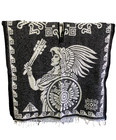 Mexican Poncho   Calendario Azteca   Mexico   Aztec   warrior   White   Black