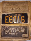 1936 New Jersey License Plate Antique  Collectable Original Packaging Rare Tag