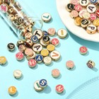 100x Enamel Mixed Alphabet Letter Bead For Jewelry Bracelets Crafts Diy Making