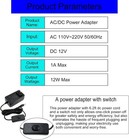 12v 1a Power Supply 1000ma Ac dc Adapter 12v Dc Power Cord With Switch 6 5ft Ac