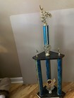 Motocross Trophy  32 Inches Tall Rattan Mx Wooden And Plastic