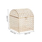 Crystal Card Box With Heart Lock  7 5  X 8 3  X 9 1  Wedding Card Box Gold