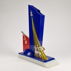 Vintage Soviet Souvenir Pen pencil Holder Rocket Lenin Ussr Space Age Propaganda