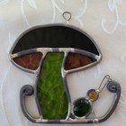 Vintage Stained Glass Mushroom Suncatchers  Set Of 4   Minor Imperfections 